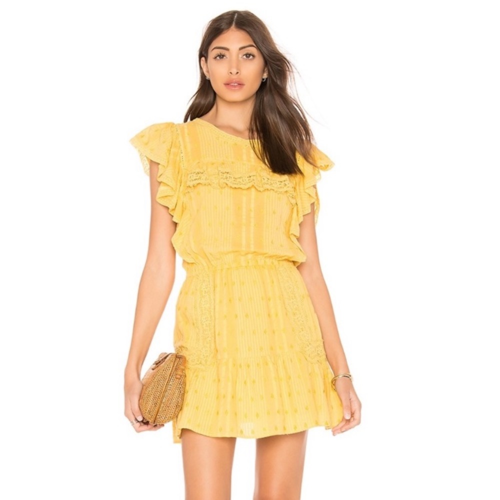 LoveShackFancy Marigold Whitney Dress Large yellow